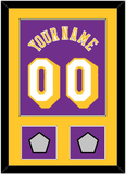 Los Angeles Name & Number With 2 Champions Patches - Road Purple (1978-1997) - Single Mat 2