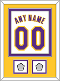 Los Angeles Name & Number With 2 Champions Patches - Alternate White (2002-2018) - Double Mat 4