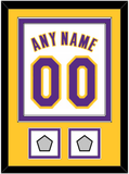 Los Angeles Name & Number With 2 Trophy Patches - Alternate White (2002-2018) - Double Mat 4