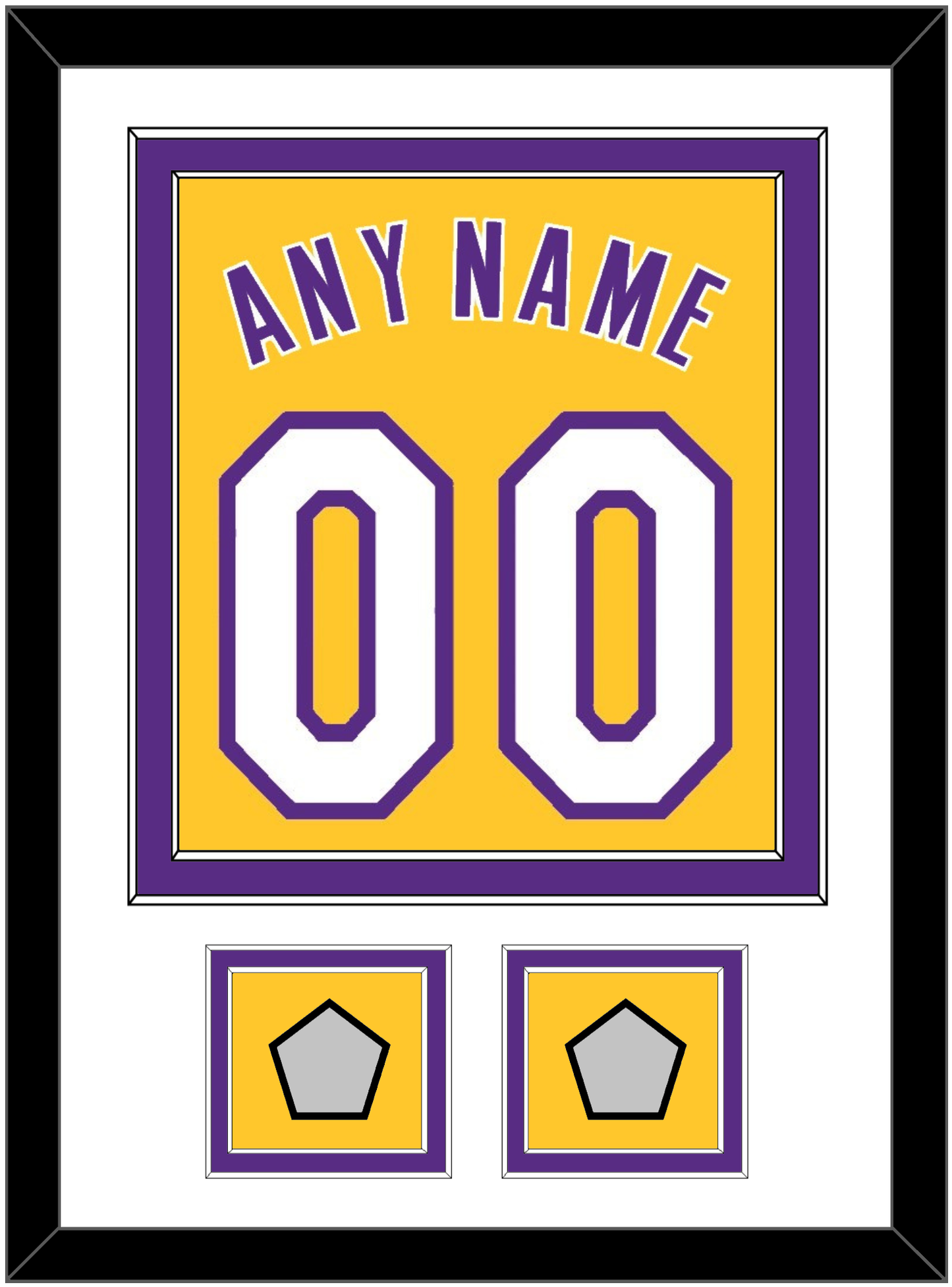 Los Angeles Name & Number With 2 Trophy Patches - Home Yellow (1999-2018) - Signature Tier 1