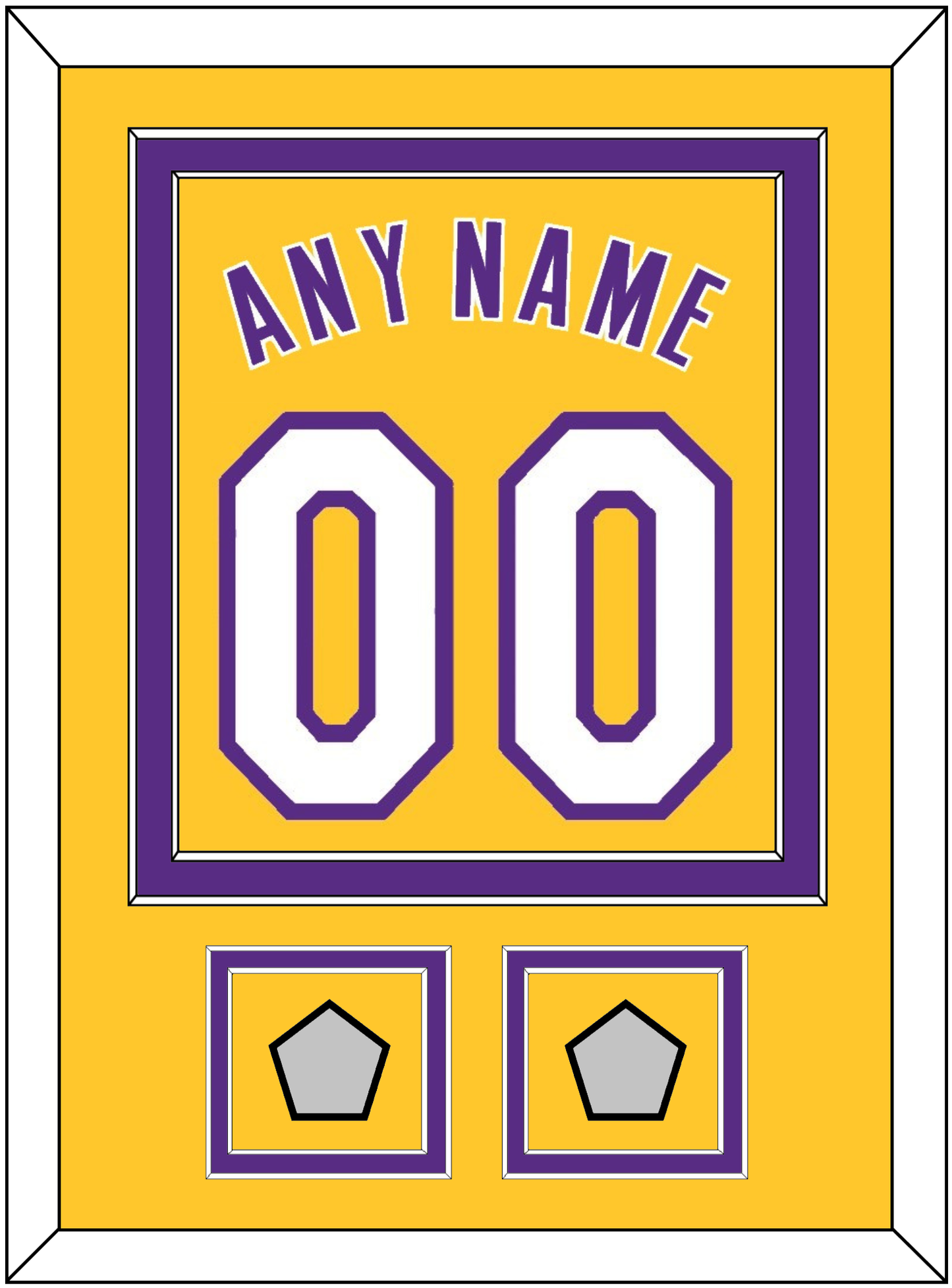 Los Angeles Name & Number With 2 Finals Patches - Home Yellow (1999-2018) - Signature Tier 2