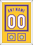 Los Angeles Name & Number With 2 Finals Patches - Home Yellow (1999-2018) - Double Mat 2