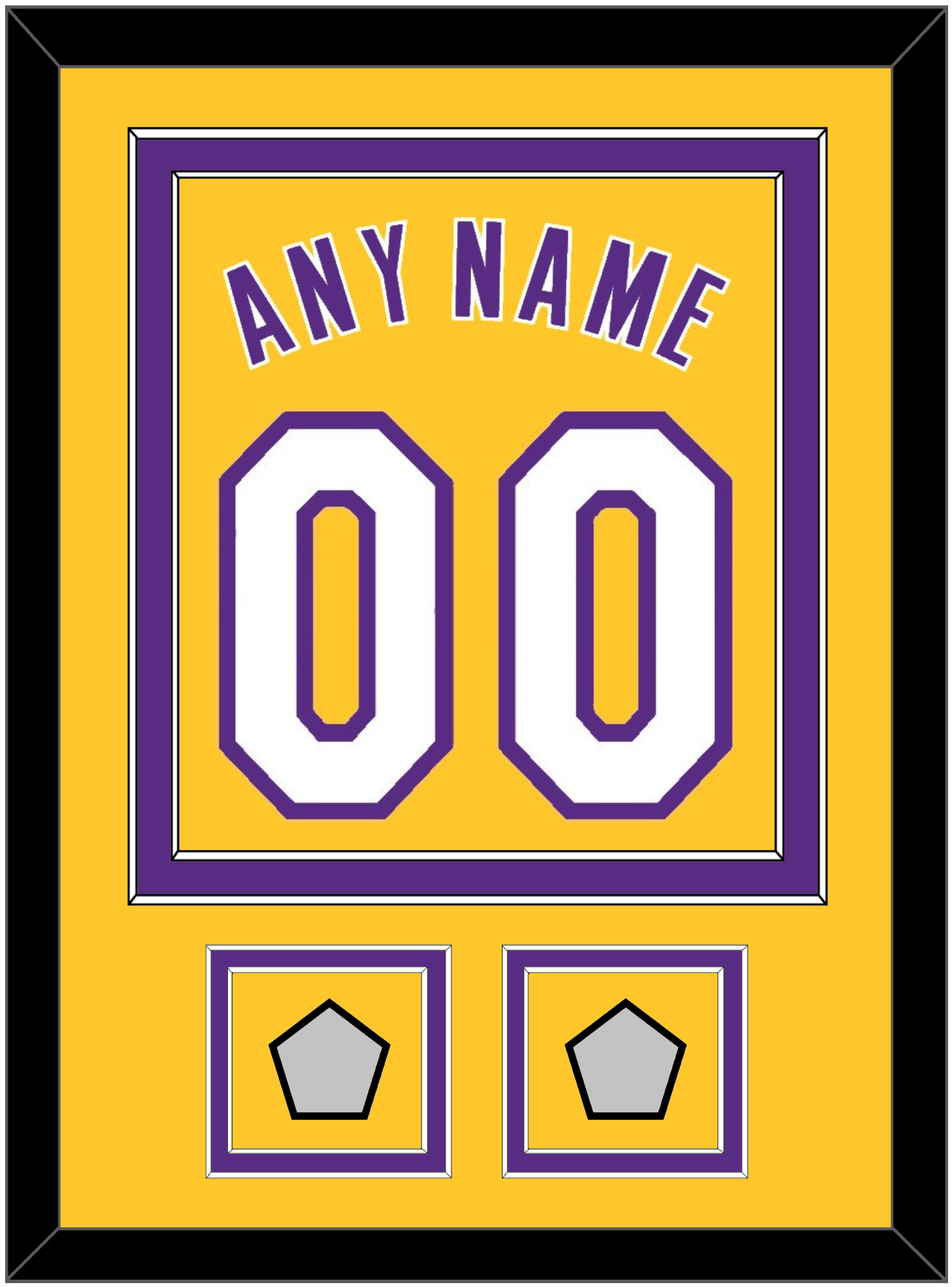 Los Angeles Name & Number With 2 Trophy Patches - Home Yellow (1999-2018) - Signature Tier 2
