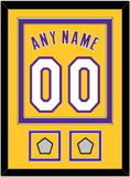 Los Angeles Name & Number With 2 Finals Patches - Home Yellow (1999-2018) - Double Mat 2