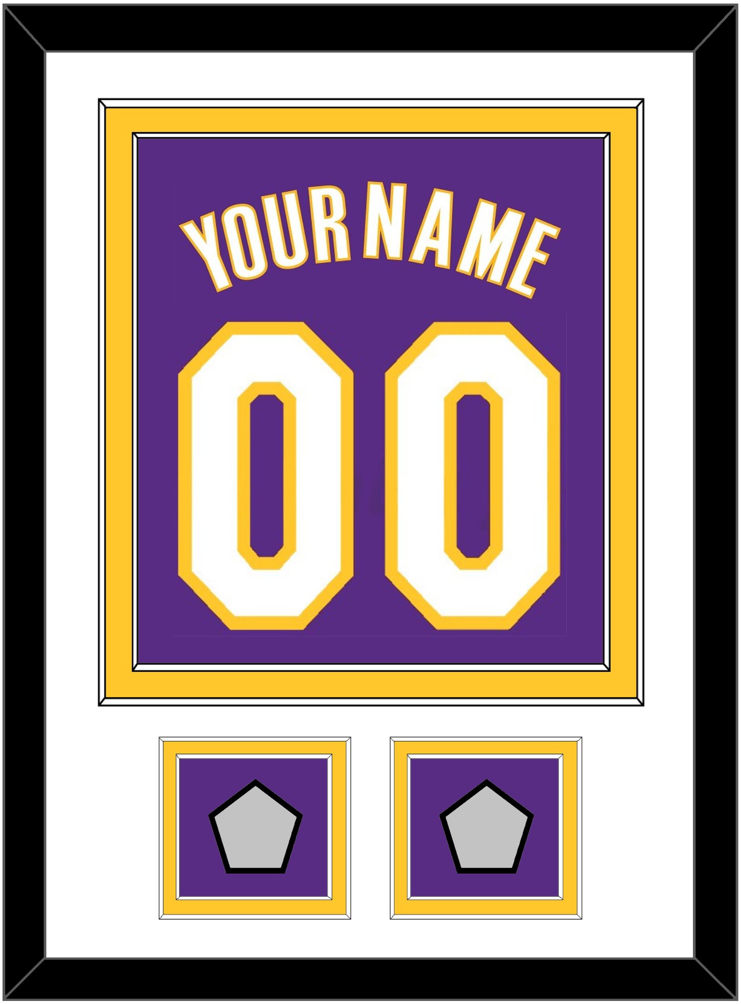 Los Angeles Name & Number With 2 Champions Patches - Road Purple (1999-2004) - Signature Tier 1