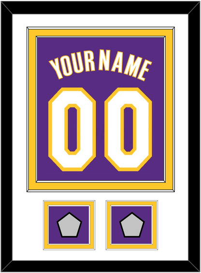 Los Angeles Name & Number With 2 Champions Patches - Road Purple (1999-2004) - Signature Tier 1
