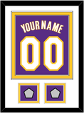 Los Angeles Name & Number With 2 Trophy Patches - Road Purple (1999-2004) - Double Mat 1