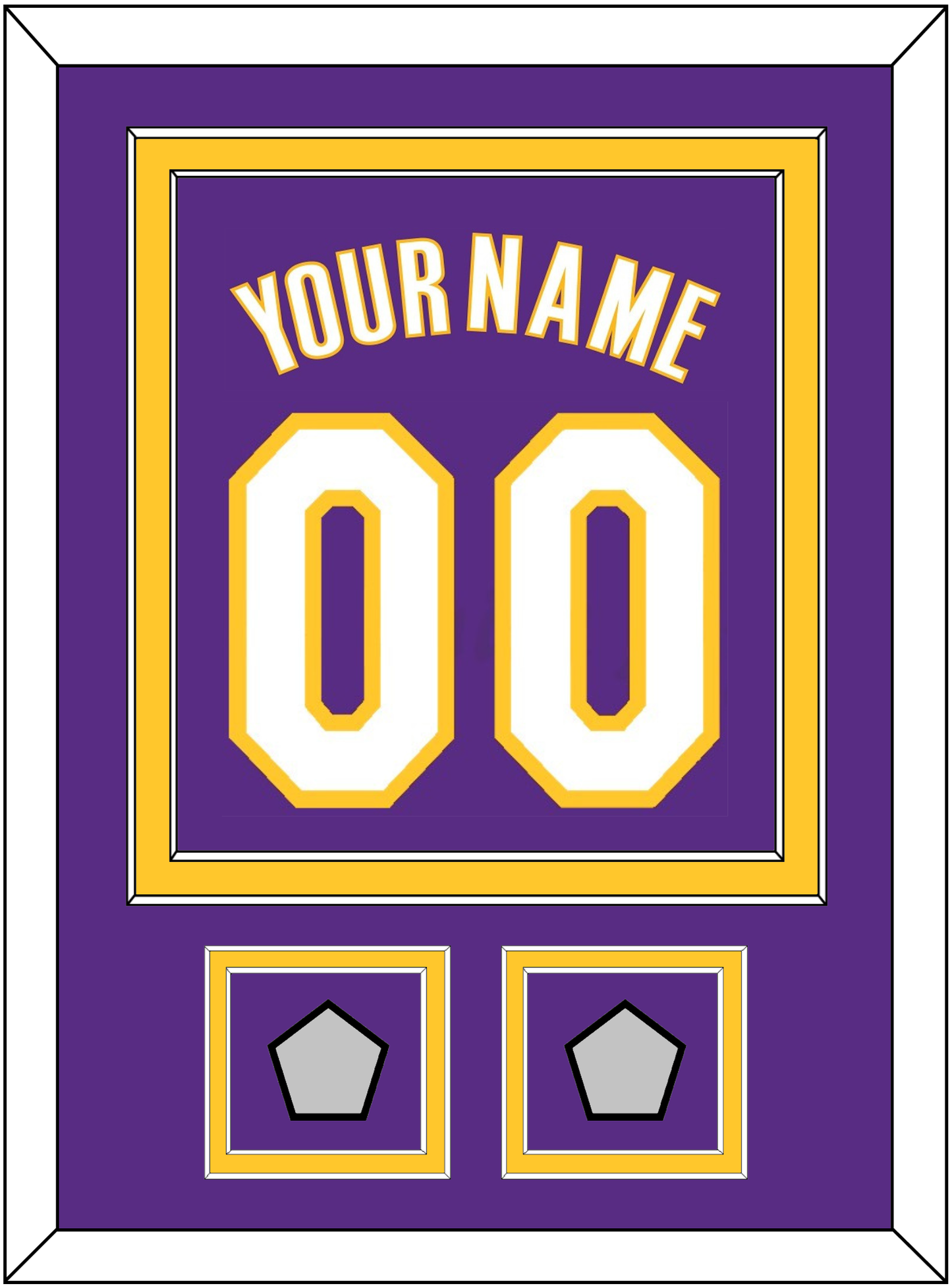 Los Angeles Name & Number With 2 Trophy Patches - Road Purple (1999-2004) - Signature Tier 2
