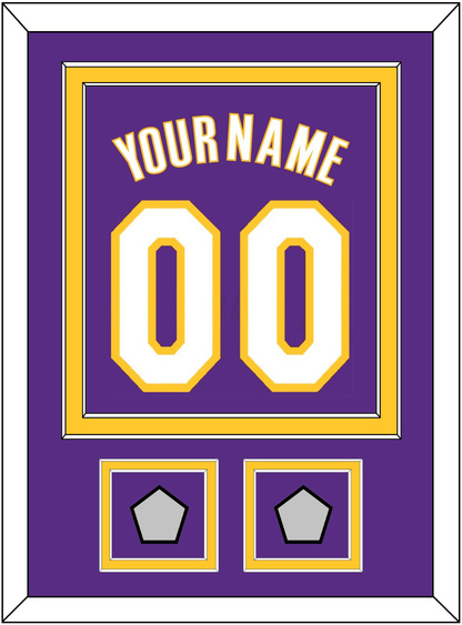 Los Angeles Name & Number With 2 Trophy Patches - Road Purple (1999-2004) - Signature Tier 2