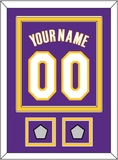 Los Angeles Name & Number With 2 Trophy Patches - Road Purple (1999-2004) - Double Mat 2
