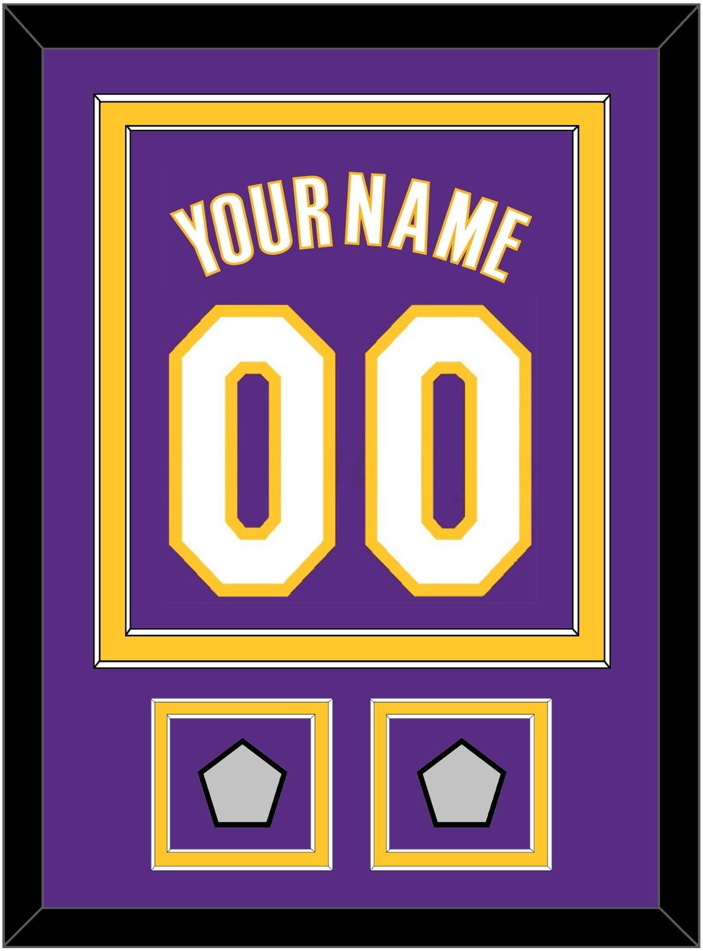 Los Angeles Name & Number With 2 Finals Patches - Road Purple (1999-2004) - Signature Tier 2