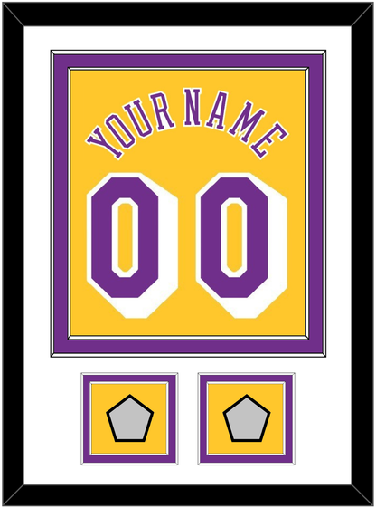 Los Angeles Name & Number With 2 Champions Patches - Home Yellow (1978-1997) - Signature Tier 1