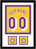 Los Angeles Name & Number With 2 Champions Patches - Home Yellow (1978-1997) - Double Mat 1