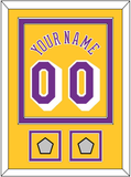 Los Angeles Name & Number With 2 Trophy Patches - Home Yellow (1978-1997) - Double Mat 2
