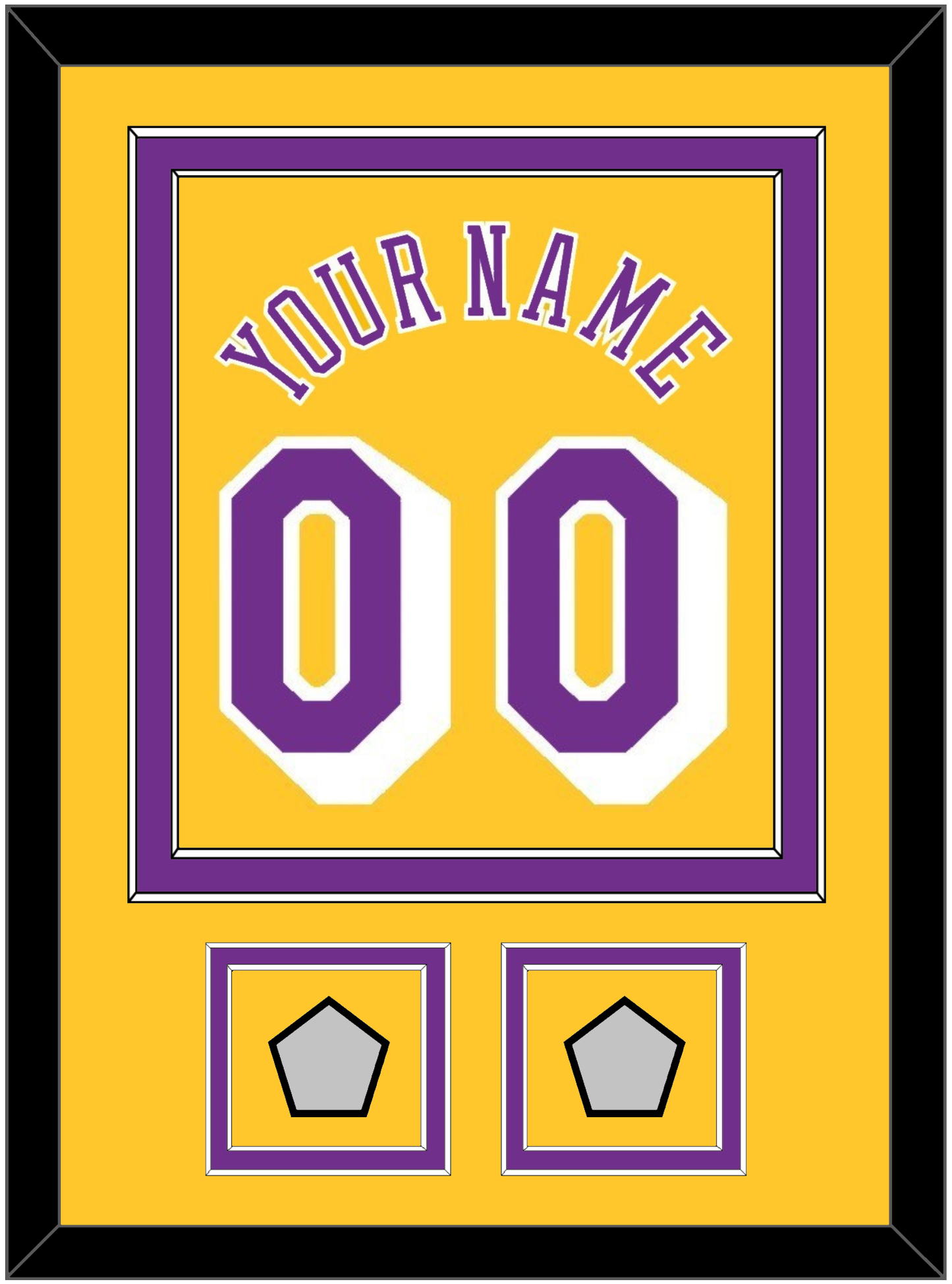Los Angeles Name & Number With 2 Champions Patches - Home Yellow (1978-1997) - Signature Tier 2