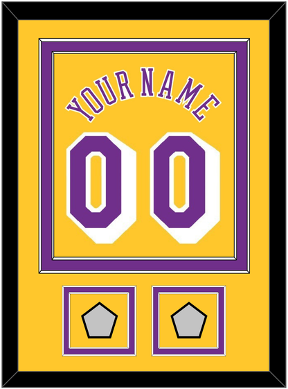 Los Angeles Name & Number With 2 Champions Patches - Home Yellow (1978-1997) - Signature Tier 2