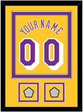 Los Angeles Name & Number With 2 Trophy Patches - Home Yellow (1978-1997) - Double Mat 2