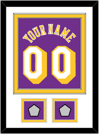 Los Angeles Name & Number With 2 Champions Patches - Road Purple (1978-1997) - Signature Tier 1