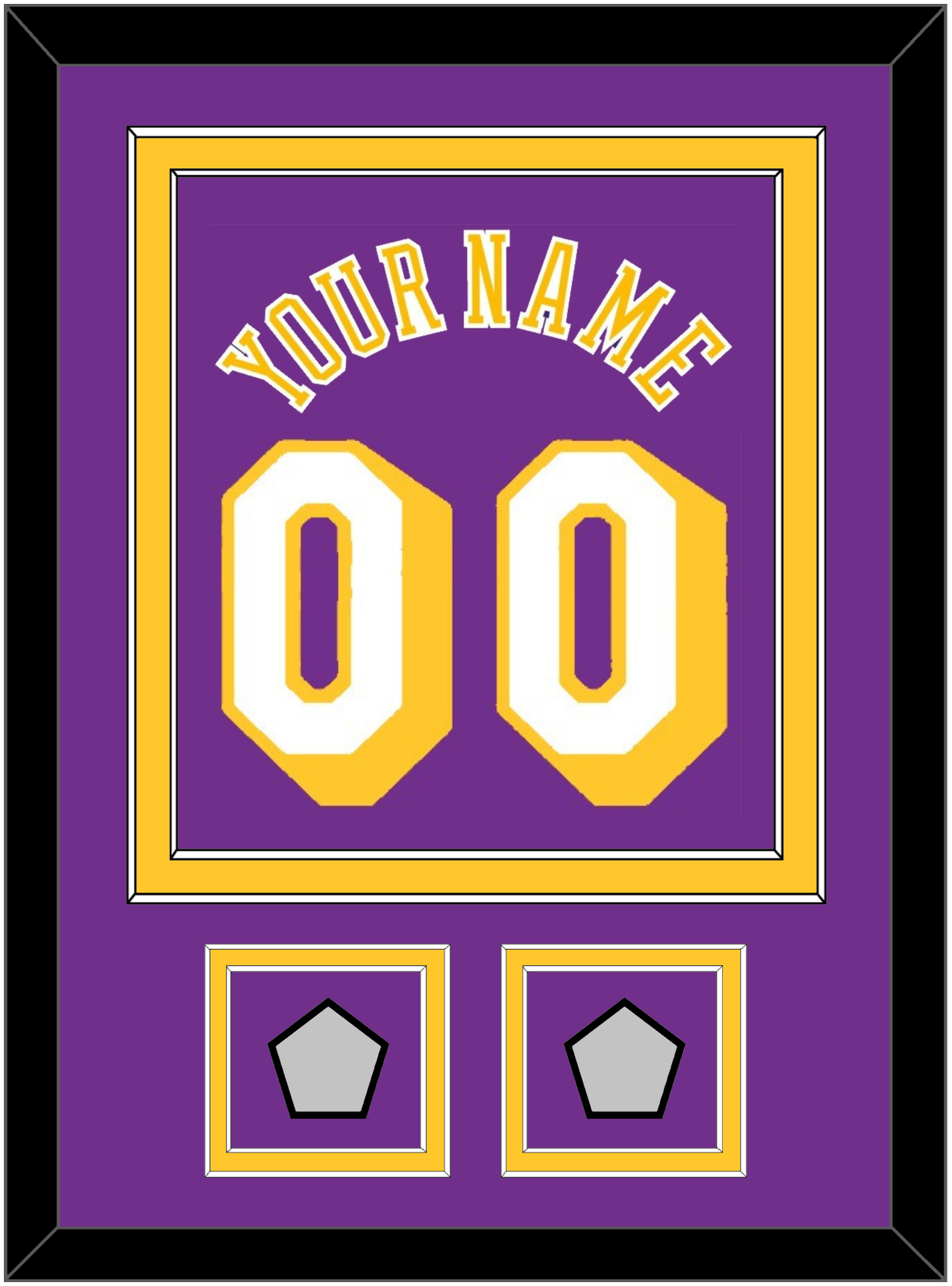 Los Angeles Name & Number With 2 Champions Patches - Road Purple (1978-1997) - Signature Tier 2