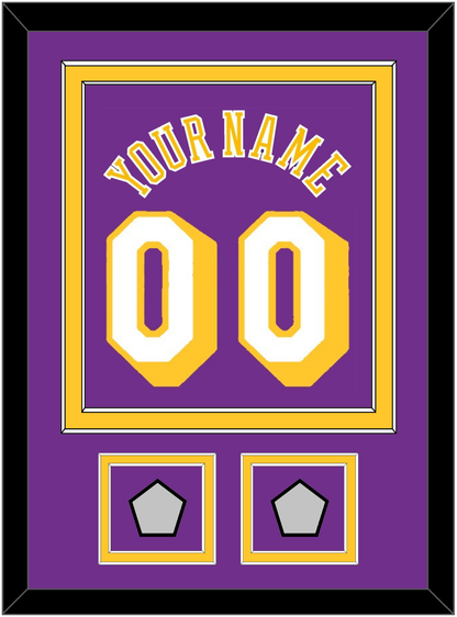 Los Angeles Name & Number With 2 Champions Patches - Road Purple (1978-1997) - Signature Tier 2