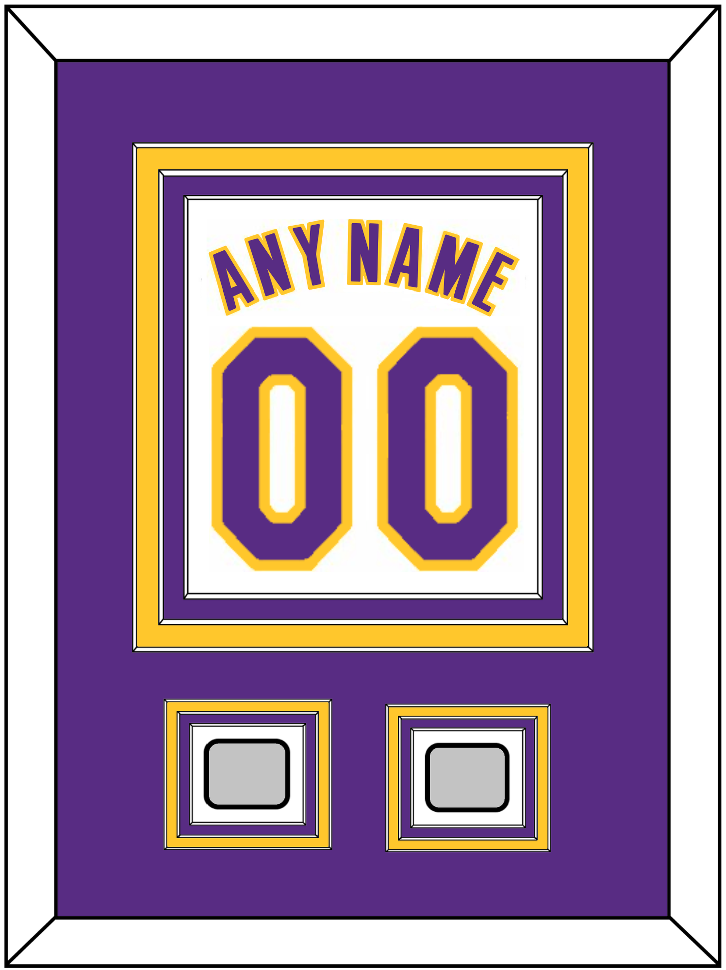Los Angeles Name & Number With 2 Trophy Patches - Alternate White (2002-2018) - Premier Tier 2