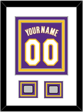 Los Angeles Name & Number With 2 Trophy Patches - Road Purple (1999-2004) - Triple Mat 1