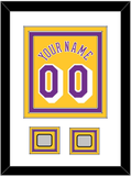 Los Angeles Name & Number With 2 Trophy Patches - Home Yellow (1978-1997) - Triple Mat 1