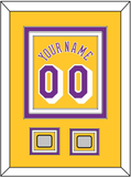 Los Angeles Name & Number With 2 Trophy Patches - Home Yellow (1978-1997) - Triple Mat 2