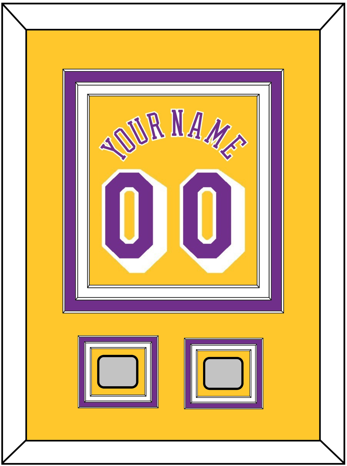 Los Angeles Name & Number With 2 Champions Patches - Home Yellow (1978-1997) - Premier Tier 2