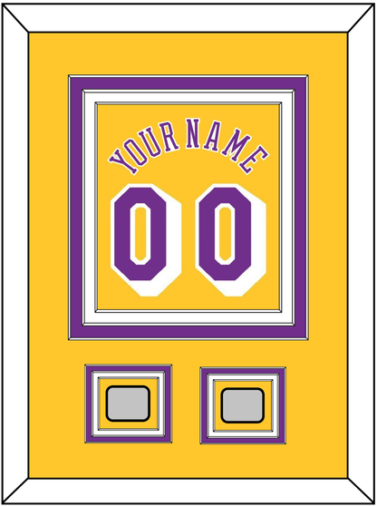 Los Angeles Name & Number With 2 Champions Patches - Home Yellow (1978-1997) - Premier Tier 2