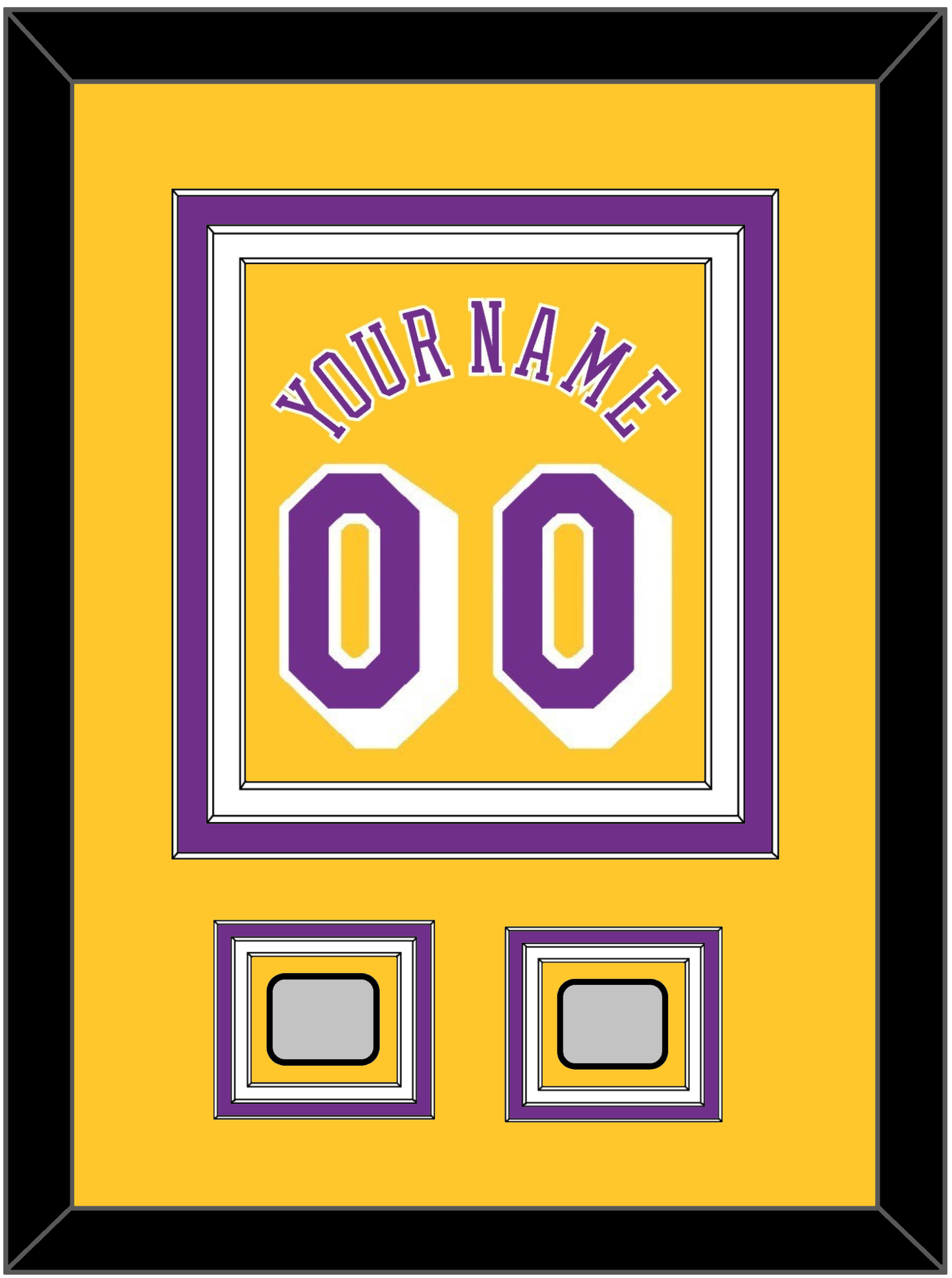 Los Angeles Name & Number With 2 Trophy Patches - Home Yellow (1978-1997) - Premier Tier 2