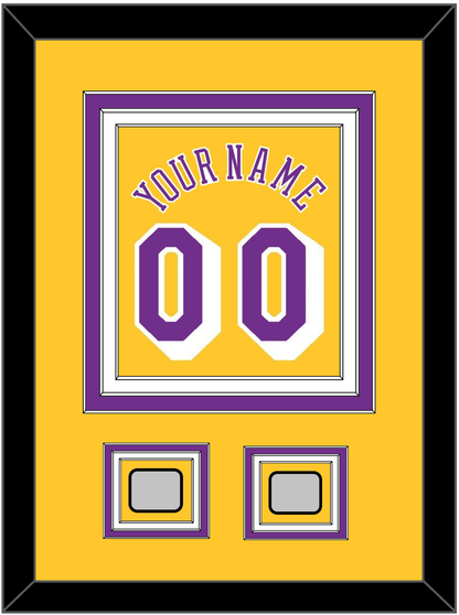 Los Angeles Name & Number With 2 Trophy Patches - Home Yellow (1978-1997) - Premier Tier 2