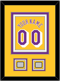Los Angeles Name & Number With 2 Trophy Patches - Home Yellow (1978-1997) - Triple Mat 2
