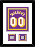 Los Angeles Name & Number With 2 Trophy Patches - Road Purple (1978-1997) - Triple Mat 1