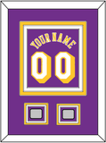 Los Angeles Name & Number With 2 Trophy Patches - Road Purple (1978-1997) - Triple Mat 2