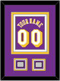 Los Angeles Name & Number With 2 Trophy Patches - Road Purple (1978-1997) - Triple Mat 2