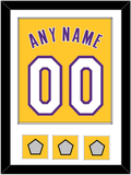 Los Angeles Name & Number With 3 Finals Patches - Home Yellow (1999-2018) - Single Mat 1
