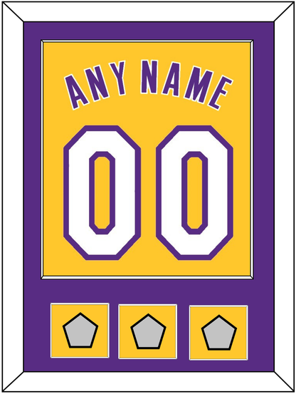 Los Angeles Name & Number With 3 Trophy Patches - Home Yellow (1999-2018) - Essential Tier 2