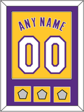 Los Angeles Name & Number With 3 Finals Patches - Home Yellow (1999-2018) - Single Mat 2