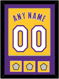 Los Angeles Name & Number With 3 Trophy Patches - Home Yellow (1999-2018) - Single Mat 2