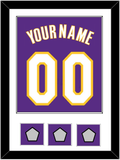 Los Angeles Name & Number With 3 Trophy Patches - Road Purple (1999-2004) - Single Mat 1