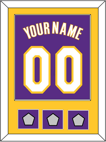 Los Angeles Name & Number With 3 Finals Patches - Road Purple (1999-2004) - Essential Tier 2