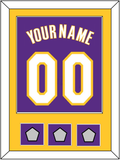 Los Angeles Name & Number With 3 Trophy Patches - Road Purple (1999-2004) - Single Mat 2