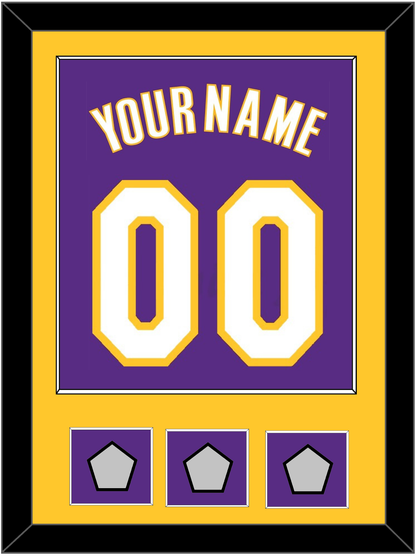 Los Angeles Name & Number With 3 Finals Patches - Road Purple (1999-2004) - Essential Tier 2