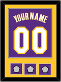 Los Angeles Name & Number With 3 Trophy Patches - Road Purple (1999-2004) - Single Mat 2