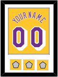 Los Angeles Name & Number With 3 Trophy Patches - Home Yellow (1978-1997) - Single Mat 1