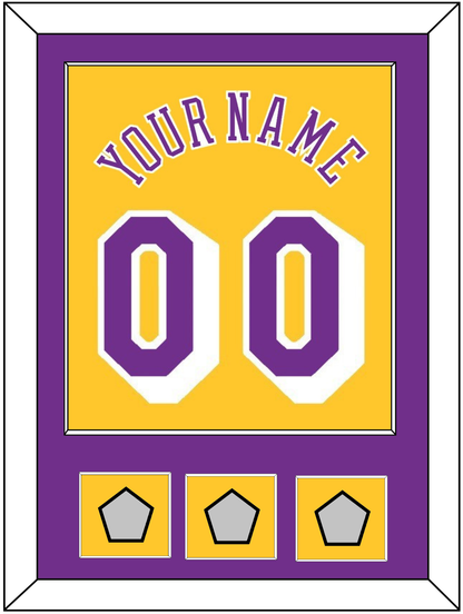 Los Angeles Name & Number With 3 Champions Patches - Home Yellow (1978-1997) - Essential Tier 2