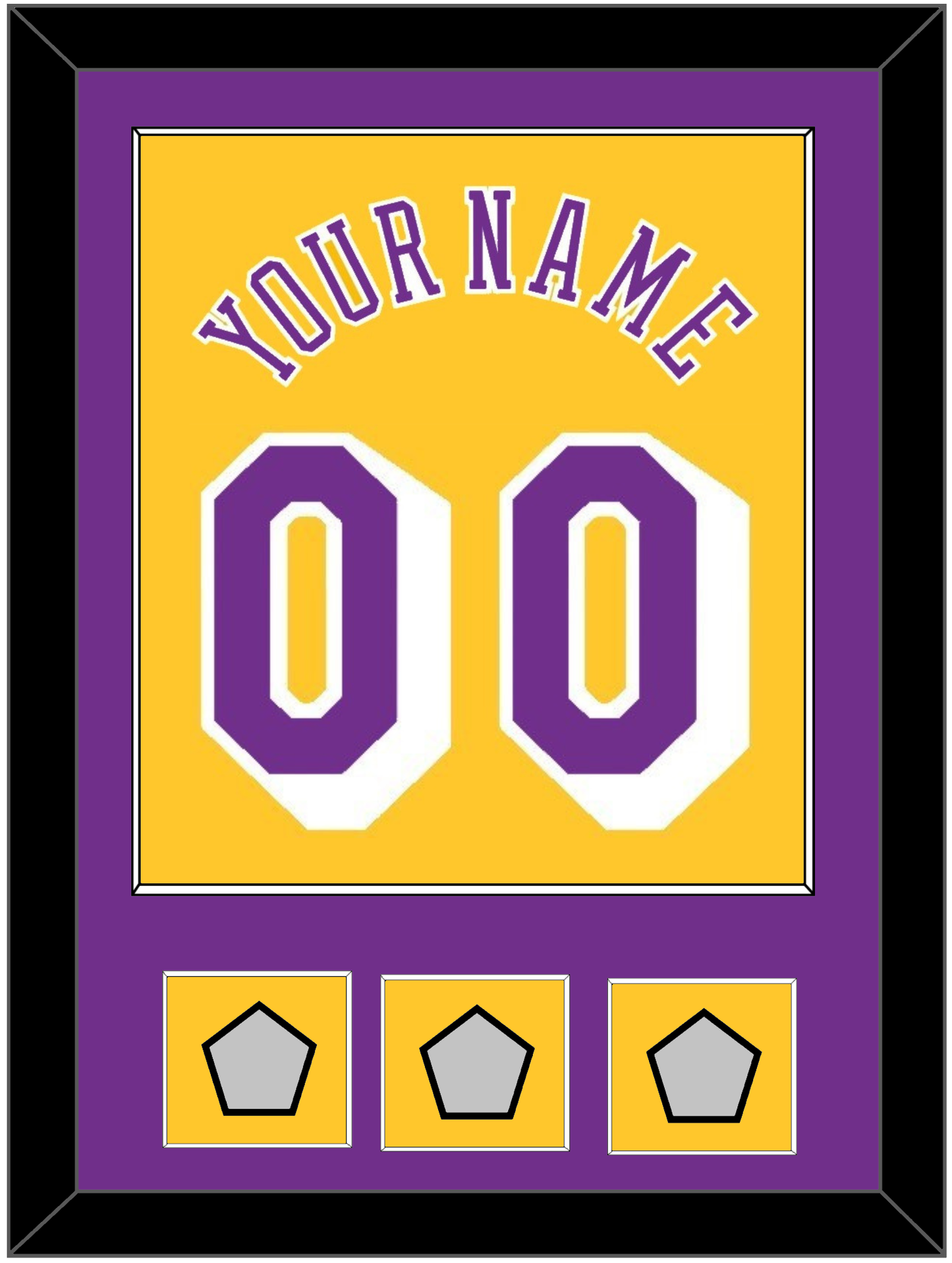 Los Angeles Name & Number With 3 Trophy Patches - Home Yellow (1978-1997) - Essential Tier 2