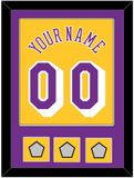 Los Angeles Name & Number With 3 Trophy Patches - Home Yellow (1978-1997) - Single Mat 2