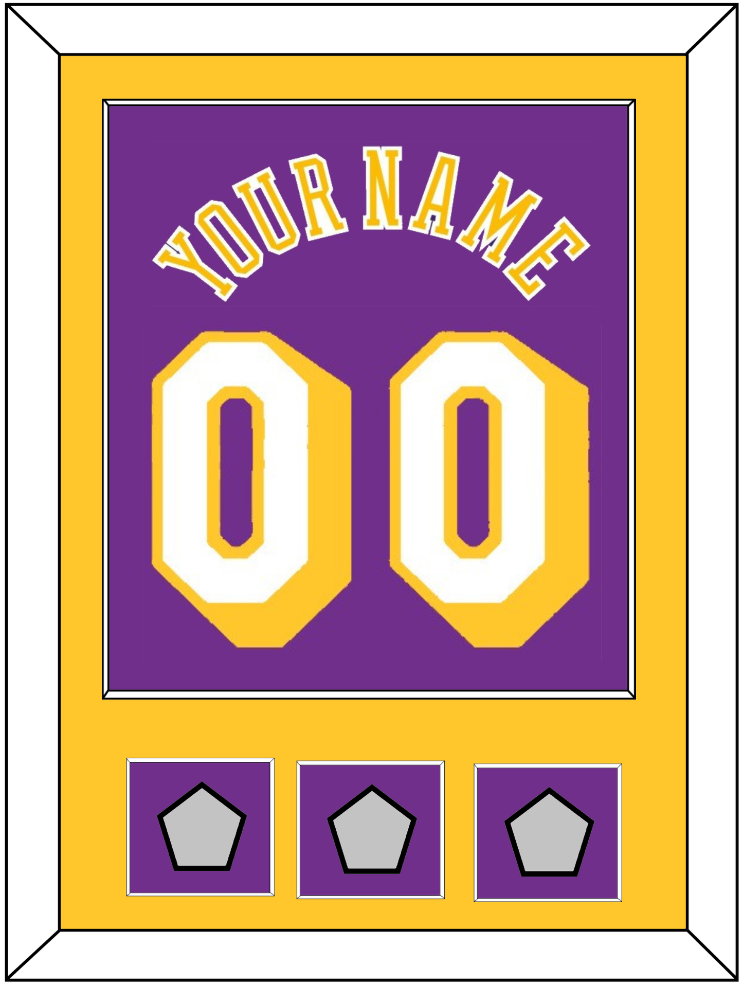 Los Angeles Name & Number With 3 Champions Patches - Road Purple (1978-1997) - Essential Tier 2